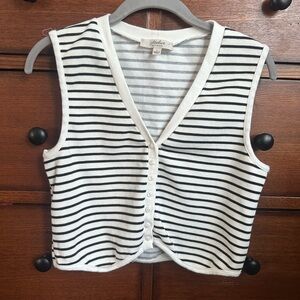 Atelier Women's Black and White Striped Top